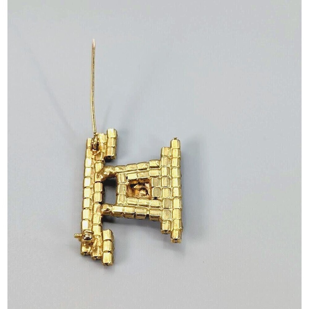 Vintage Telephone Rhinestone Brooch Black Gold Tone Rotary Old School Novelty - Picture 7 of 14
